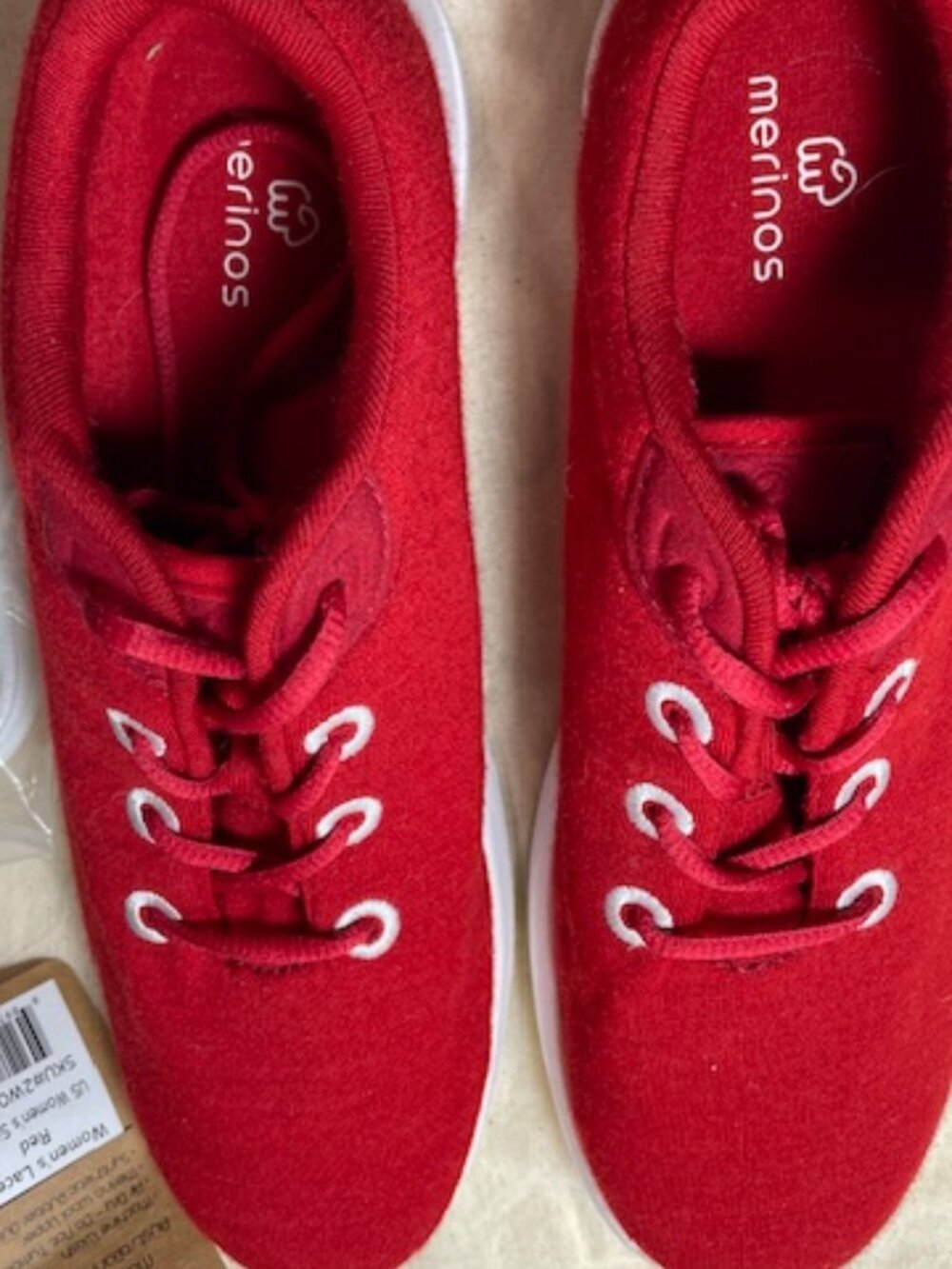 Merinos Womens Lace Up Red Sneaker 9W NEW